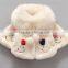 China Qualified Good Kids Children Baby Winter Coat Jacket With Embroidered Smile Face and Pompom Ball