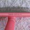 Plastic pink slicker brush for cat and dog pet