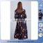 2016 fashion plus size ladies printed pleated skirt women pleated long dress