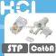 RJ45 8P8C Cat6A STP Male Connector Modular Plug with Boots