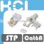 RJ45 8P8C Cat6A Shielded STP Gold Plated Modular Plug