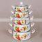16/18/20/22/24CM 5PCS Flowers Decal Printing Enamel Casserole Set With Bakelite Handle