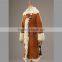 women winter coat/Long brown warm vintage Tuscany lambskin coat