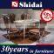 Tempered glass solid wood made in China dining table LV-A803A