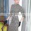 Fashion Design Ladies Houndstooth Dress Slim Fit Stand Collar Bodycon Dress