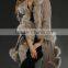 High quality luxurious cable knit cashmere and fox fur trim cape