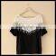 Hot sell fashion korea style lace design women summer blank latest printing t-shirt girl