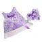 Wholesale christmas outfit lace dress with bowknot and diaper cover