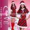 warm red plaid girls wholesale costume of Christmas dress