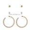2017 Fashion Exaggerated Bling Rhinestone Geometric Circle Round Earrings Set 3pcs/set