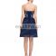 Grace Karin Sexy Ladies Strapless Beaded Chiffon Short Navy Blue Bridesmaid Dress 2015 CL6049-1