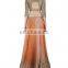 Orange Peach Lengha with Sequins Work