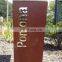 Laser Cutting weathering steel rusted house number signs road signs