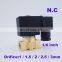 GOGO 0-40/20/15/10/7bar 2 way Pneumatic Brass water valve zero pressure start G1/4" 12V 24VDC normal close PU solenoid valve