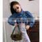 2020 autumn new girls denim jacket western style long-sleeved drawstring shirt cardigan