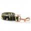 Eco-Friendly outdoor training military rose gold buckle polyester webing dog collar leash