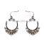 Trends gun black lady crystal hoop earrings,round earring,dangle earrings