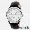 Classic looking minimal style quality stainless steel model quartz movement gentlemans watch with leather band