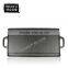 Black non-stick pre-seasoned cast iron double burner BBQ grills