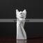 Nordic Silhouette Vase Floreros Burning White Side Face Head Shaped Bust Statues Ceramic Vase For Home Decor