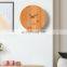 Antique retro luxury simplicity round Design home decorations Office bamboo wood singing bowl analog large big size wall clock