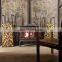 Indoor Decor Flame Decorative Mirror Bio Pellet Wood Burning Inserts Villa Heating Fireplace