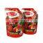 Stand up squeeze ketchup liquid packaging pouch laminated aluminum foil plastic spout packaging of tomato sauce