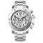 Oem high quality quartz wrist big stainless steel case back water proof 24 hour men chronograph branded watch