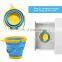 Multi Portable 2.5L Silicone Kids Outdoor Beach Camping Round Water Food Fishing Collapsible Foldable Pail Bucket with Shovels