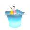 Ice Bucket Trays Factory Direct Custom Wine cooler 16 Color Changes 5L Round Beer Plastic Ice Bucket