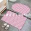 New Absorbent Shower Floor Small Diatomite Kitchen Checkered Pink Spa Bathroom Mat Rug