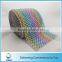 Fashion Rainbow Color Decorative Poly Mesh Ribbon Hot Diamante Style Ribbon Wrap Crafting Bridal