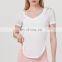 New Design Lightweight Breathable V Neck Quick Dry Short Sleeve T-Shirt Loose Sports Blouse Women Workout Gym Yoga Wear Shirts