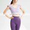 Wholesale Custom Logo Front Cross Ruffle Sleeve Yoga Tee Ladies Gym Sports Wear Yoga Crop Top Women High Quality Yoga T-Shirt