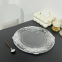 Clear Dinner Charger Plates With Silver Florentine Style Embossed Rim Round Decorative Serving Trays