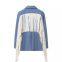 New American retro blue design with tassel loose jacket and suit top