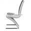 White pu leather S shape dining chair