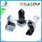 2015 dual port car usb charger with Metal+epoxy logo+cover