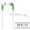 2015 new brand flat cable earphone colorful earphone with mic for mobile phone