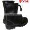 PU leather material military boots for policeman