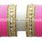 Party Wear Bollywood Bridal Designer Gold Plated Ethnic Bangles Set For Girls & Women