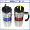 Eco-friendly Stainless steel 16 oz coffee thermos travel mug with handle
