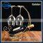 Golden Color Mediterranean Style Pirate Ship Design Metal Tabletop 2 Wine Glass Rack Holder Bottle Server