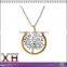 Beautiful 14K Yellow Gold and Sterling Silver Tree Pendant Necklace