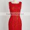 Eyelash Trim Sleeveless Mini Red Lace Dress Designs, Red Lace Dress