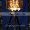 Luxurious casting iron tripod wood floor lamp with decorative art glass F2011E
