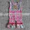 New style infant girl's cotton ruffle floral print little kids romper for wholesale
