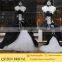 Newest Style Removable Neck Strapless Appliqued Lace Ball Gown Black And White Wedding Dresses