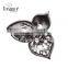 Custom new popular jewellry hollow alloy golden and gun black leaf brooch jewelry