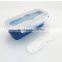 2016 New Design Rectangular Silicone Lunch Box with Spoon and Fork for Kids